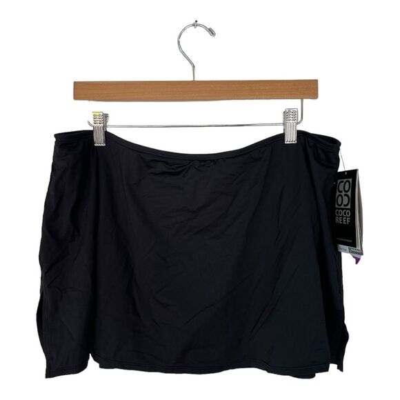 NWT Coco Reef | Black Paragon Swim Skirt Classic Solids Plis Size 2XL - Picture 3 of 8